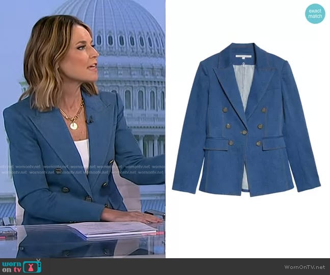 Veronica Beard Naira Denim Dickey Jacket worn by Savannah Guthrie on Today