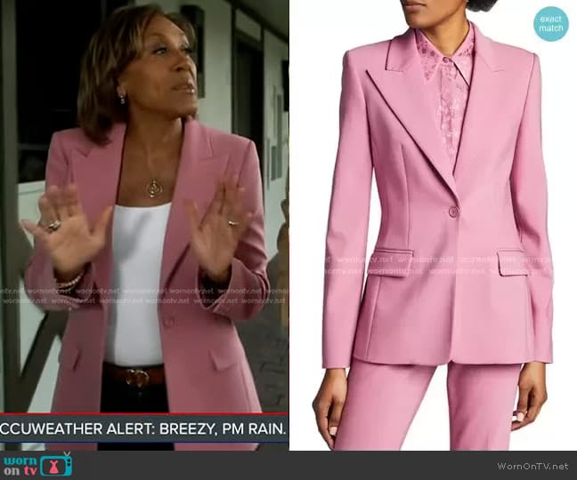 Michael Kors Wool Peak-Lapel Blazer worn by Robin Roberts on Good Morning America
