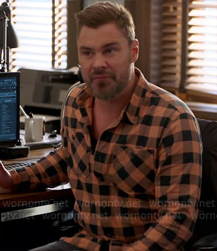 Adam’s orange checked shirt on Chicago PD