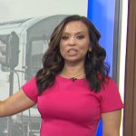 Adelle’s hot pink short sleeve dress on Today