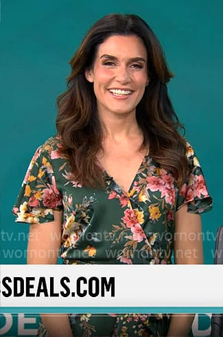 Adriane Kiss’ green floral dress on CBS Mornings