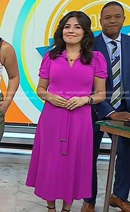 Adrianna’s pink tie waist dress on Today