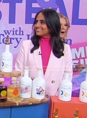 Aishwarya S Iyer’s pink double breasted blazer on Good Morning America