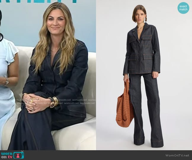 A.L.C. Stevie Raw Denim Jacket worn by Erin Andrews on Today