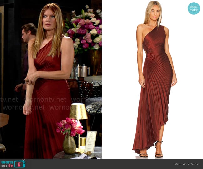 A.L.C. Delfina Dress in Brunette worn by Phyllis Summers (Michelle Stafford) on The Young and the Restless