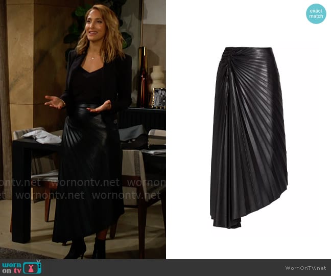 A.L.C. Tracy Faux Leather Skirt worn by Lily Winters (Christel Khalil) on The Young and the Restless