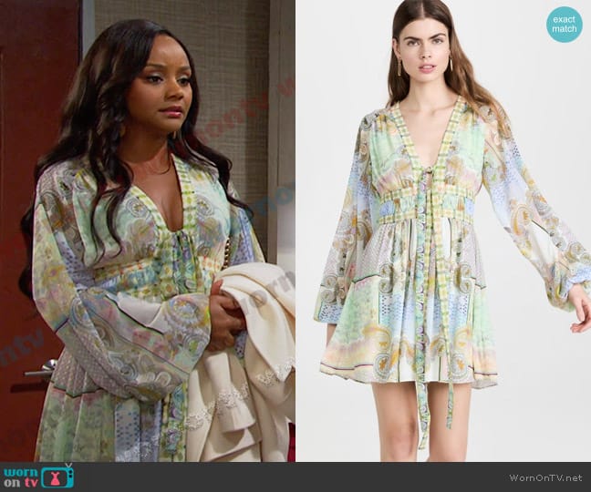 Alexis Tessie Dress in Rococco worn by Chanel Dupree (Raven Bowens) on Days of our Lives