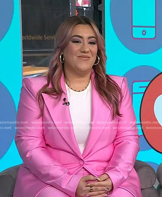 Alexis Androulakis’s pink suit on Today