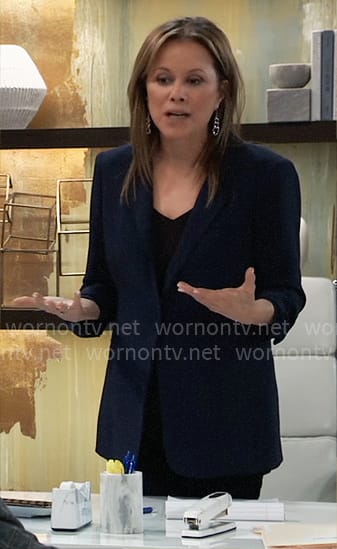Alexis’s navy blazer on General Hospital