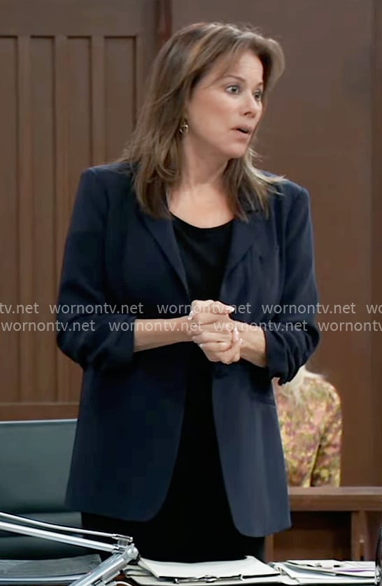 Alexis’s navy blazer on General Hospital