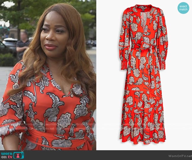 Alice + Olivia Lyla Floral Blouson Maxi Dress worn by Charrisse on The Real Housewives of Potomac
