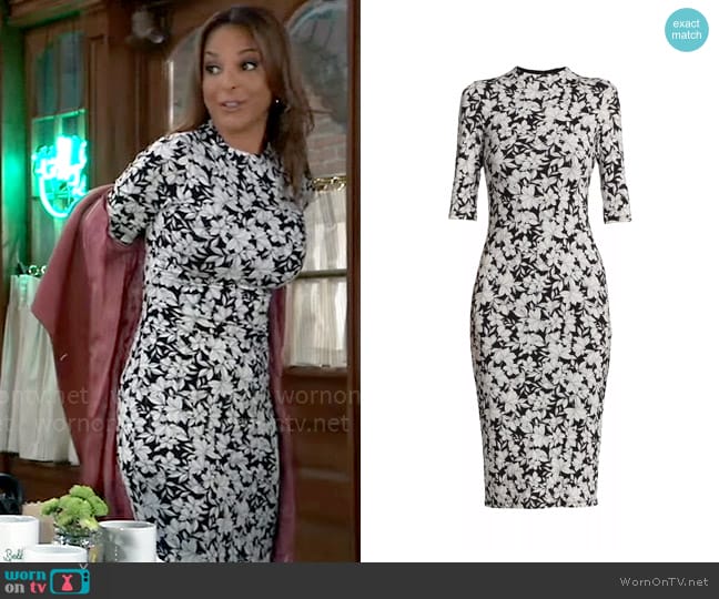 Alice + Olivia Delora Dress in Homeroom Floral worn by Natalia (Eva LaRue) on General Hospital