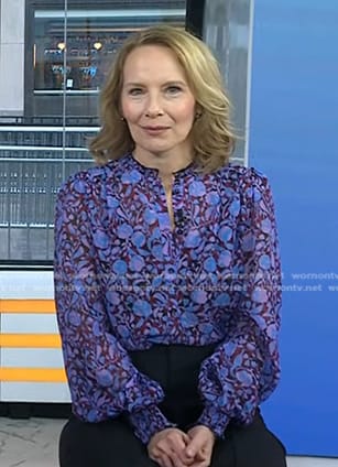 Amy Ryan’s blue floral blouse on Today