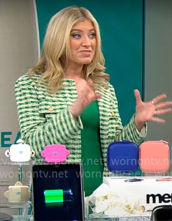 Ashley Bellman’s green tweed jacket on CBS Mornings