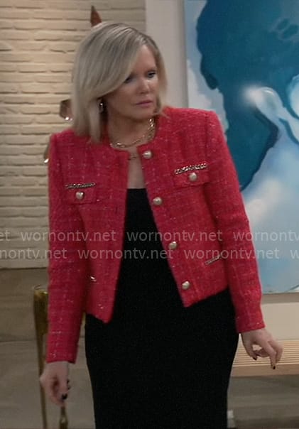 Ava’s red tweed jacket on General Hospital