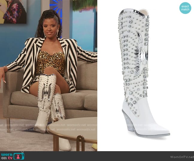 Azalea Wang Upbeat Western Boot worn by Wickie Roy (Renée Elise Goldsberry) on Girls5eva