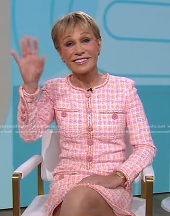 Barbara Corcoran’s pink tweed dress on Good Morning America