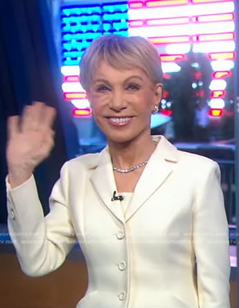 Barbara Corcoran’s white blazer on Good Morning America