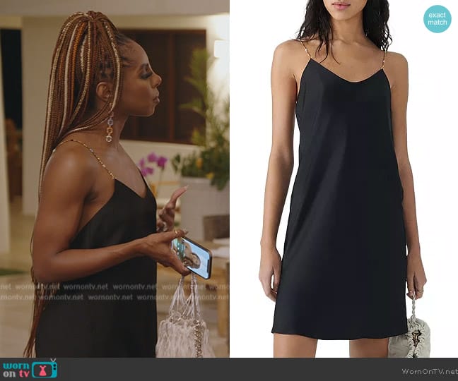 Ba&sh Clem Open Back Mini Slip Dress worn by Candiace Dillard Bassett on The Real Housewives of Potomac
