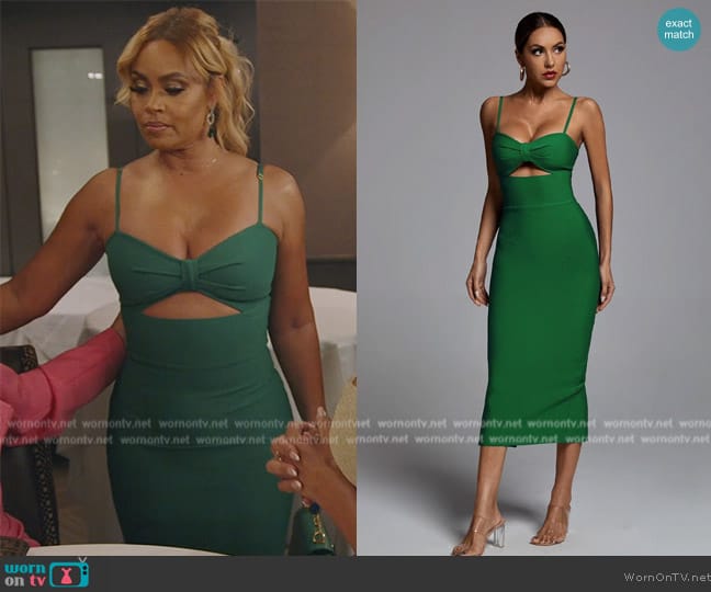 Bella Barnett Green Bandage Dress worn by Gizelle Bryant on The Real Housewives of Potomac