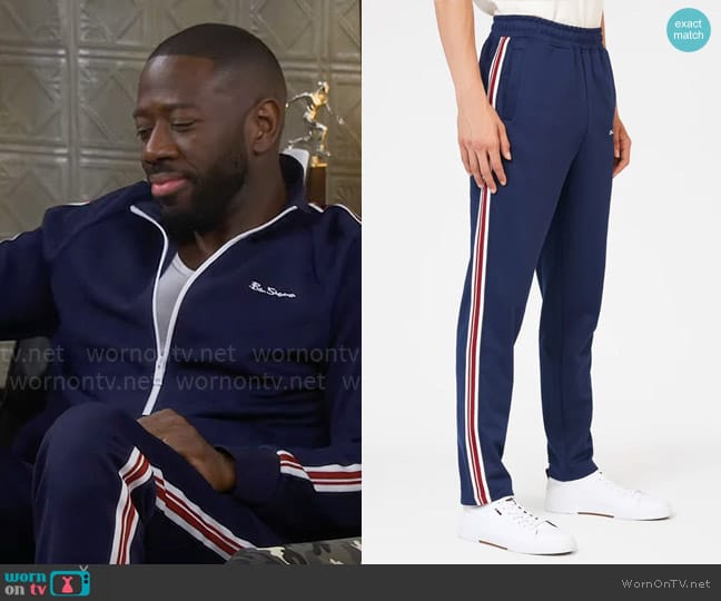 Ben Sherman Signature House Track Pant in Marine worn by Malcom (Sheaun McKinney) on The Neighborhood