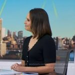 Elizabeth’s black scalloped cardigan on Good Morning America