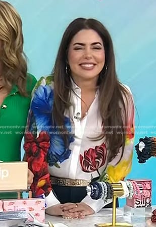 Bobbie’s white floral print shirt on Today
