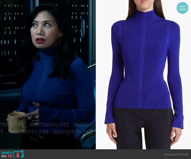 BOSS Frescia Funnel Neck Knit Top worn by Melody Bayani (Liza Lapira) on The Equalizer