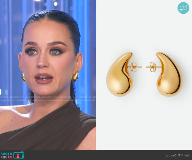 Bottega Veneta Small Drop Earrings worn by Katy Perry on American Idol