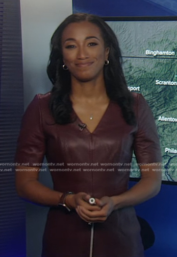 Brittany’s brown leather mini dress on Good Morning America