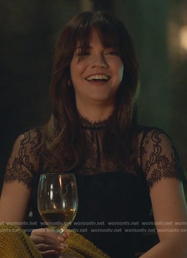 Callie’s black lace top on Good Trouble