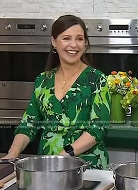Catherine Fulvio’s green print wrap dress on Today