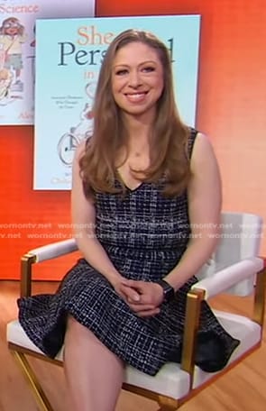Chelsea Clinton’s black tweed dress on Good Morning America