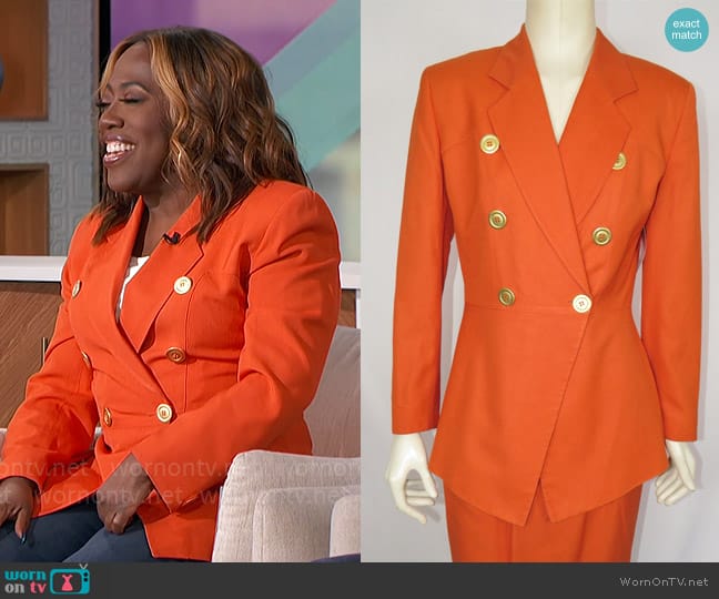 Christian Dior Vintage Double Breasted Blazer worn by Sheryl Underwood on The Talk