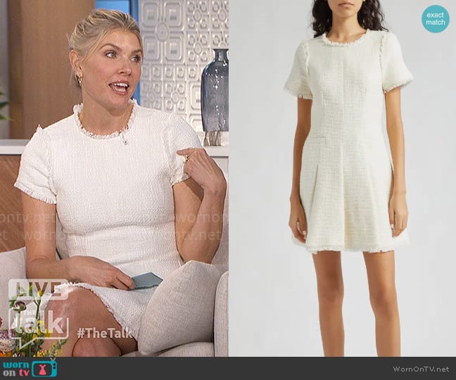 Cinq a Sept Nova Tweed Dress worn by Amanda Kloots on The Talk