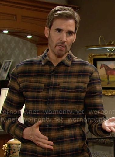 Cole’s plaid shirt on The Young and the Restless