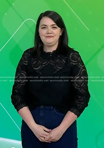 Courtney Mason’s black lace top on Today