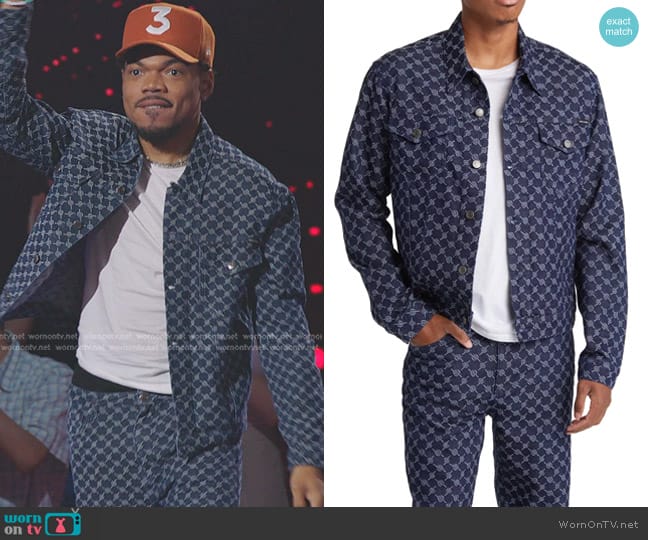 Daily Paper Ralf Logo Jacquard Trucker Jacket worn by Chance The Rapper on The Voice