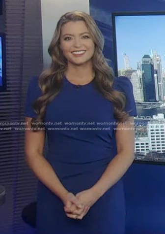 Dani’s blue short sleeve gathered dress on Good Morning America