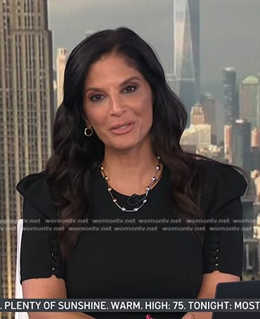 Darlene Rodriguez’s black puff sleeve sheath dress on Today