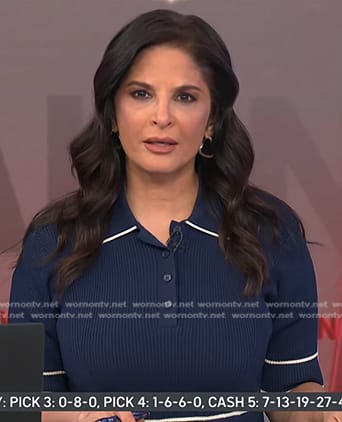 Darlene’s navy ribbed polo dress on Today