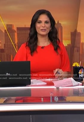 Darlene’s red flutter sleeve dress on Today