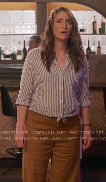 Dawn’s striped daisy embroidered shirt on Girls5eva