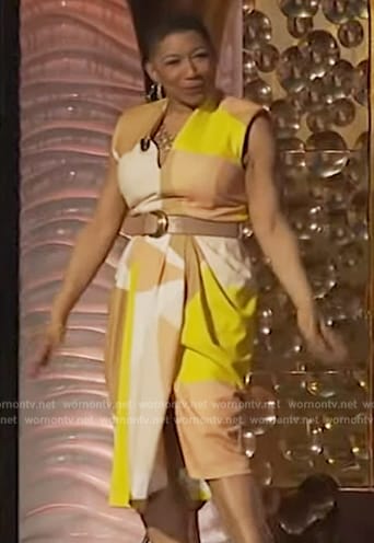 Deja Vu’s colorblock wrap dress on Live with Kelly and Mark