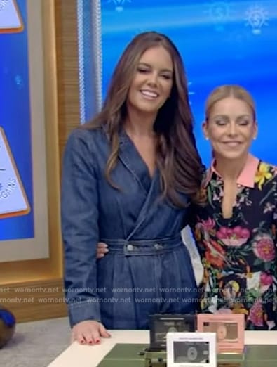 Monica Mangin’s denim jumpsuit on Live with Kelly and Mark