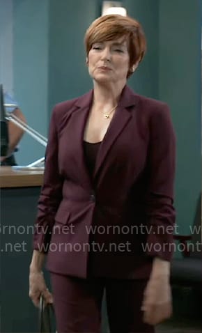 Diane’s burgundy suit on General Hospital