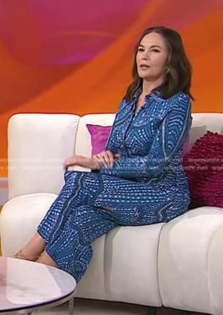 Diane Lane’s blue dot print shirtdress on Today