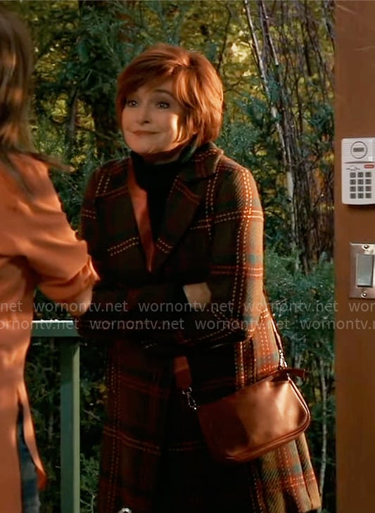 Diane’s olive green plaid coat on General Hospital