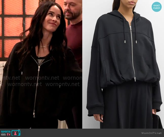 Dries van Noten Hasto Drawstring Cotton Hoodie worn by Julia Mariano (Abigail Spencer) on Extended Family