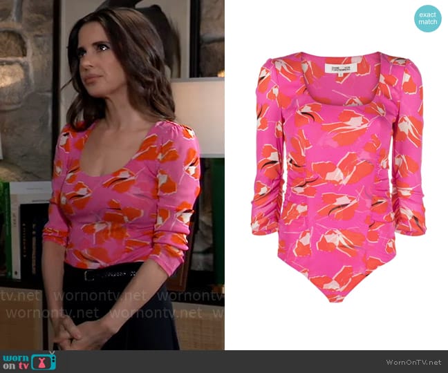 Diane von Furstenberg Miley Bodysuit worn by Sam McCall (Kelly Monaco) on General Hospital